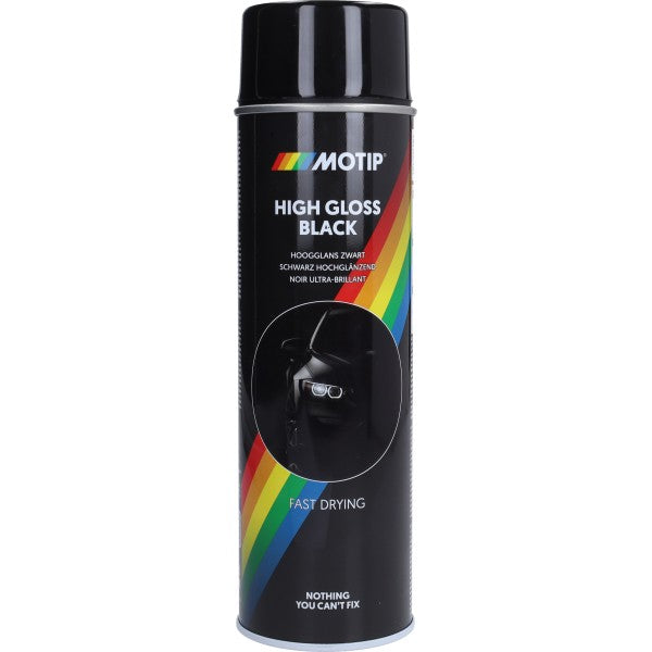 Motip spuitlak zwart glans 500 ml spuitbus 04005