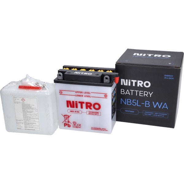 Nitro accu NB5L-B/YB5L-B voor Aerox 4T, Ciak, F12R, Neo 4T