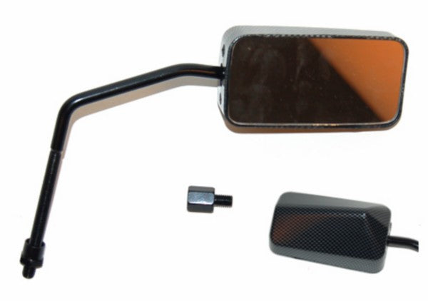 DMP sportspiegel F1 rechts 8mm carbon rechthoekig