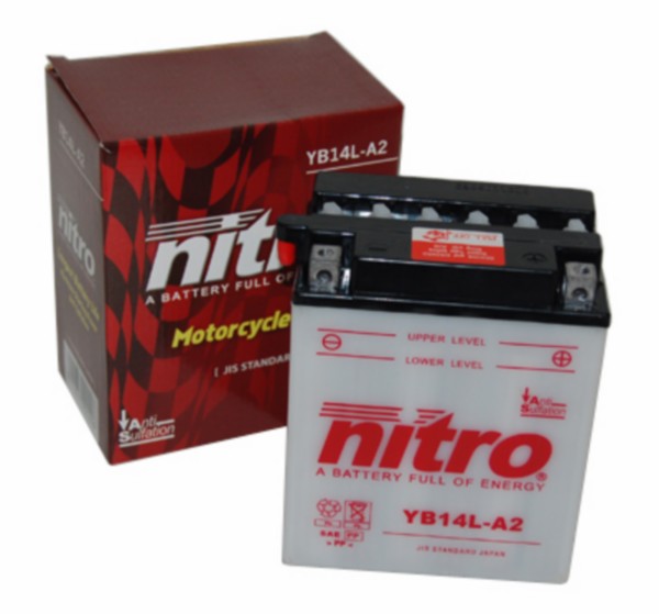 Nitro NB14L-A2/YB14L-A2 accu - droge accu met zuurpakket