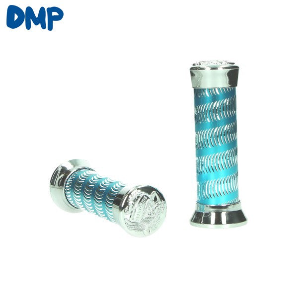 Handvatset DMP retro streep chroom/blauw universeel