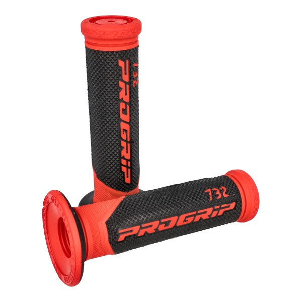 Progrip handvatset zwart/rood Made in Italy voor bromfiets en scooter