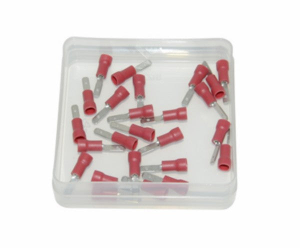 Vlakstekker man 2,8 mm rood - 25 stuks