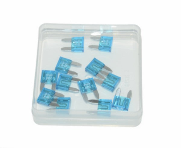 Mini insteekzekeringen 15A blauw, 12 stuks