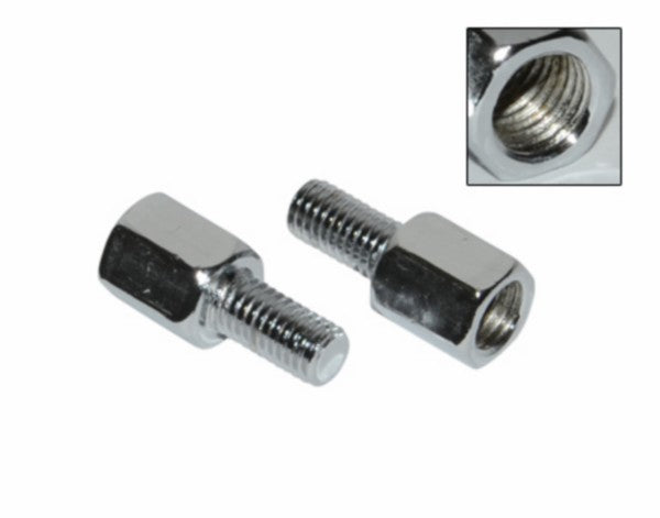 DMP spiegel adapterset M10 naar M8 chroom - 2 stuks