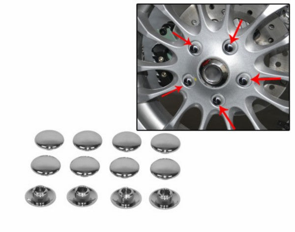 DMP sierdoppen inbus bout M8 chroom voorwiel Vespa Primavera/Sprint