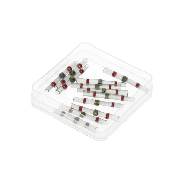 Soldeerverbinder kabel met tin rood 12 stuks