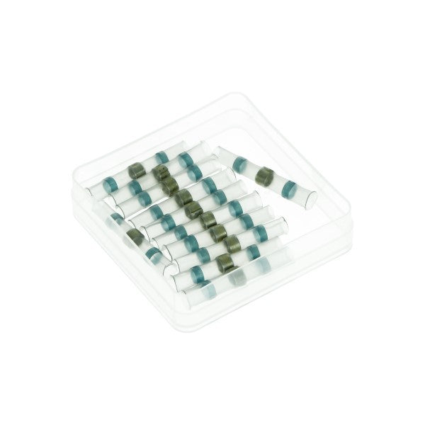 Kabelverbindingsstuk blauw met tin - 12 stuks