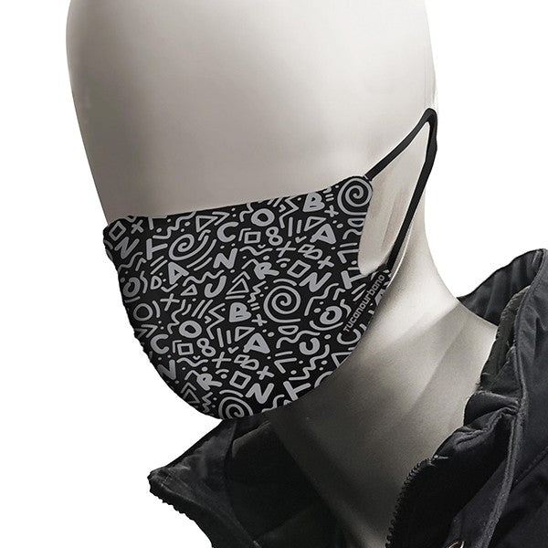 Mondmasker Tucano Jet Nano helm 2 stuks uitwasbaar zwart/grijs