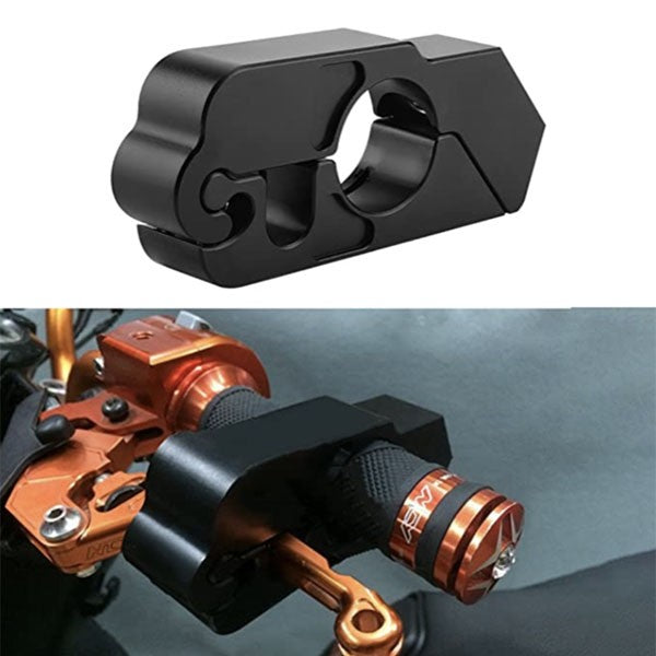 Remgreepslot gashendel CNC zwart voor scooter, motor en bromfiets