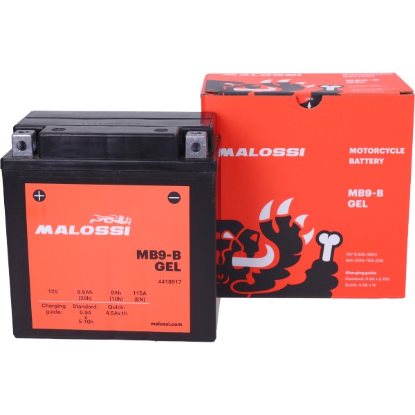 Malossi MB9-B gel accu 135x75x139mm voor Fly, Liberty, Runner, Vespa S