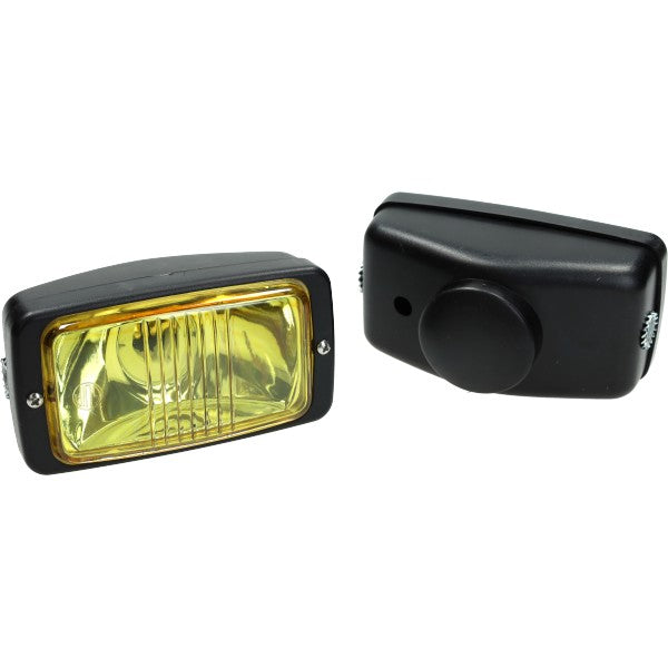 Guia rechthoekige koplamp geel glas 142 mm zwart