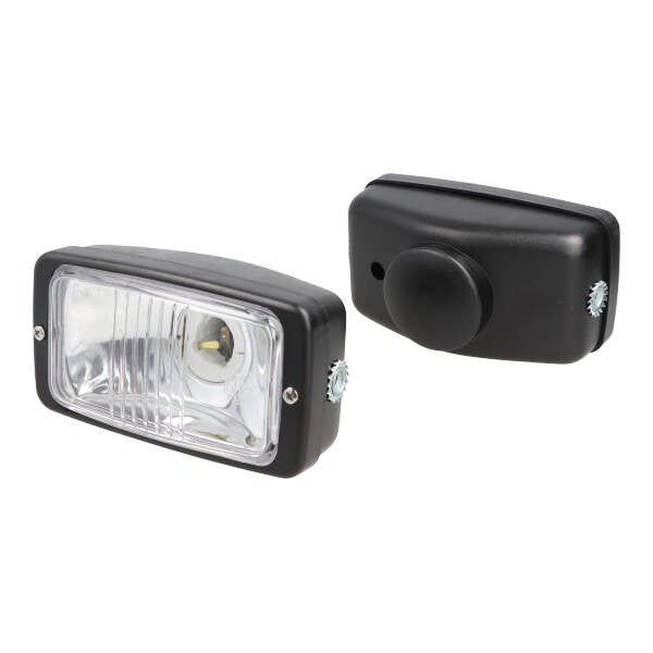 Koplamp Guia rechthoekig 142 mm zwart voor bromfiets