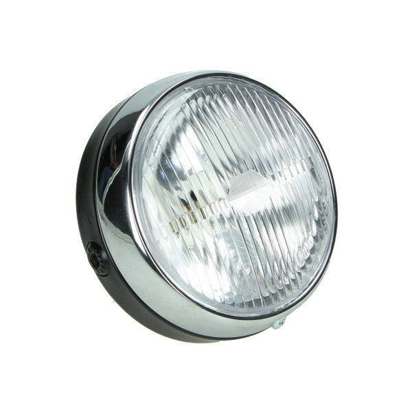 Bromfiets koplamp Guia rond 140 mm zwart met schakelaar