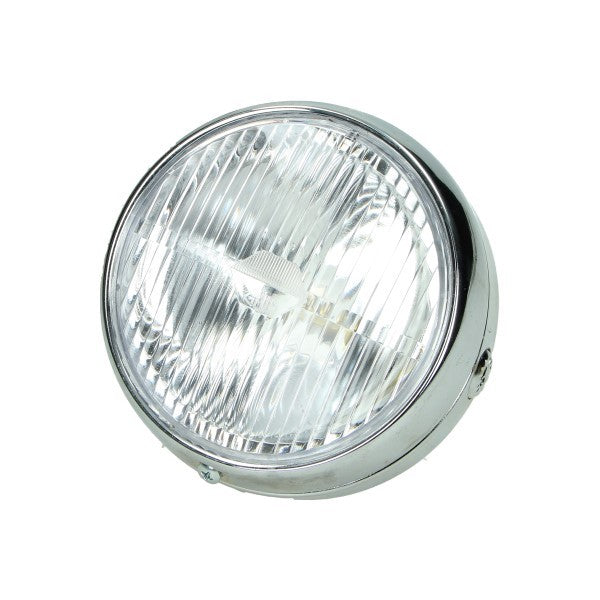 Koplamp Guia rond chroom 140 mm BA20d met schakelaar voor bromfiets