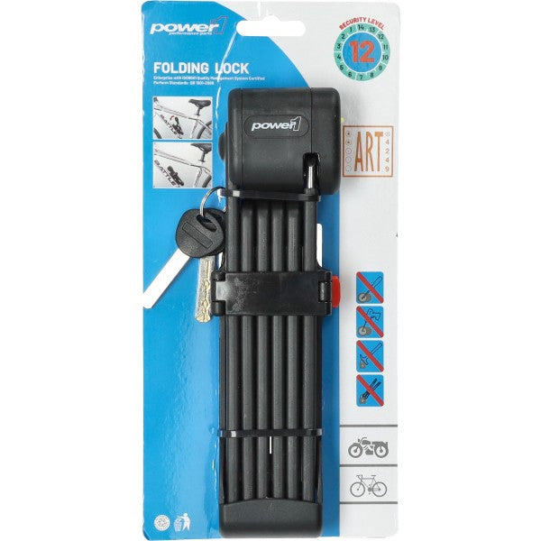 Vouwslot Power1 ART 2-sterren 95 cm zwart - ART 4249