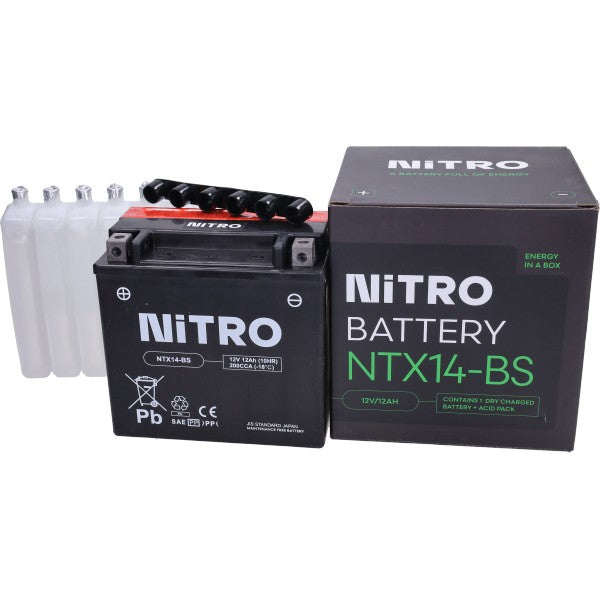 Accu Nitro NTX14-BS/YTX14-BS voor MP3/BMW