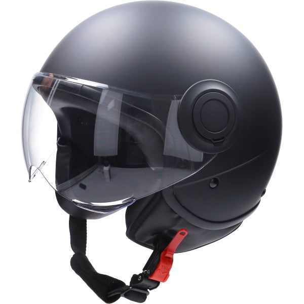 CAB demi-jet helm met vizier ECE-R22-06 Comfort XS mat zwart