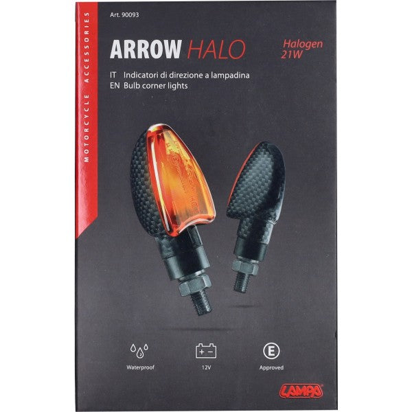 Lampa Knipperlicht Arrow Halo Carbon 12V E-keur 90093