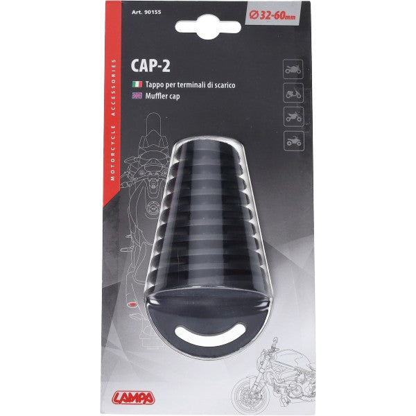 Uitlaat afdekdop Lampa universeel 32-60 mm zwart 90155