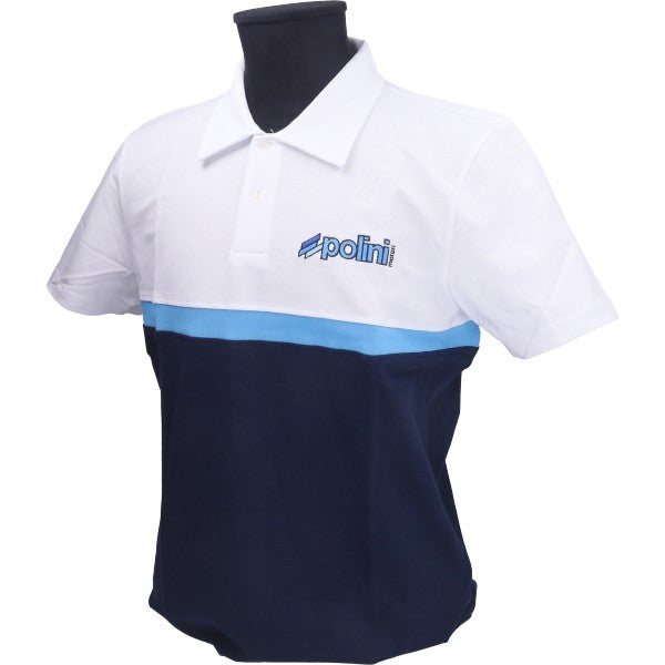 Polini polo shirt wit/blauw XL 098.2677/XL