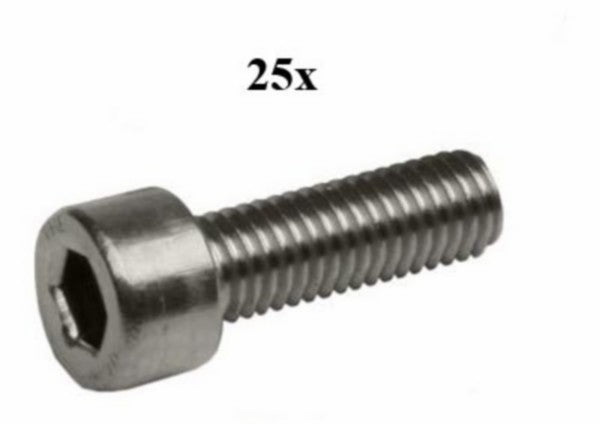 Inbusbout M5x10 mm RVS - 25 stuks