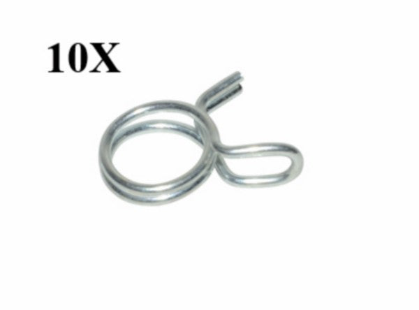 Knijpveerklem 11 mm voor olie-, lucht- en benzineslang 10 stuks