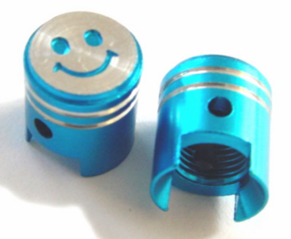 Ventieldopset DMP zuiger smile blauw aluminium 2 stuks
