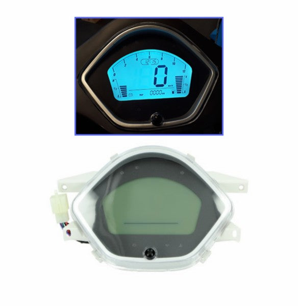 Digitale km-tellerset blauw voor ronde koplamp - BTC Riva e.a.