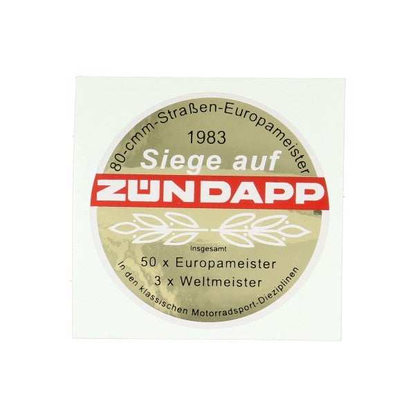 Sticker Rond Tank Trophy 1983 Gold/red Zundapp