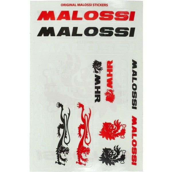 Malossi stickerset zwart/rood 12-delig 3318303