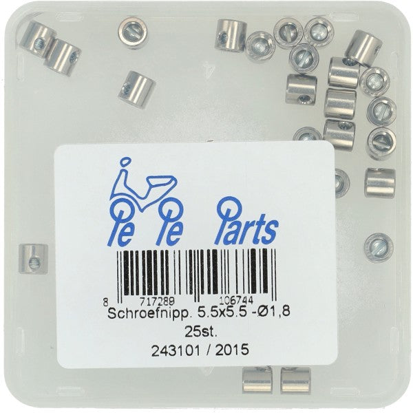 Schroefnippel 5,5x5,5 mm - 25 stuks