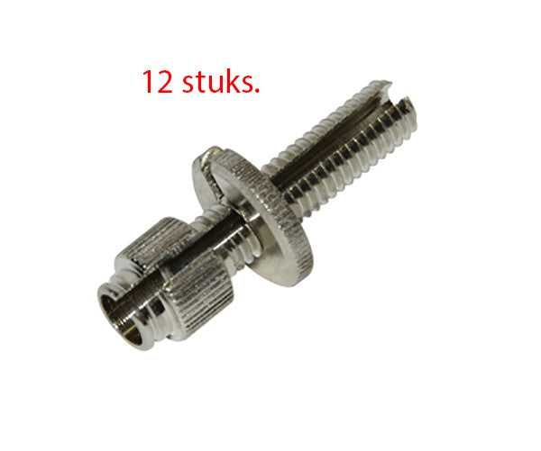 Kabelstelbout recht messing 8mm - 12 stuks