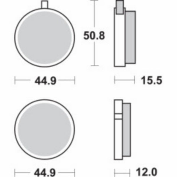 Remblokset Sbs Rond voor FS1, Rd-m 500HF