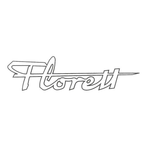 Sticker Wit/zwart Florett