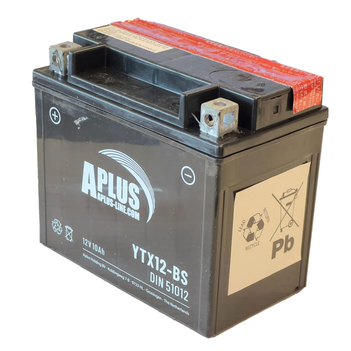 Accu Aplus YTX12-BS / DTX12-BS 12V 10Ah – Vespa GTS / Piaggio MP3 / Liberty / Beverly / Gilera Runner