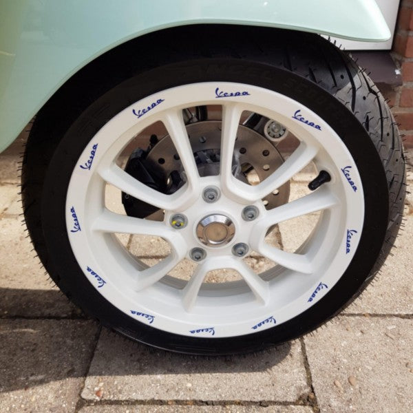Stickerset Piaggio Origineel Wiel Compleet V+a Wotherspoon Wit/blauw Primavera, Sprint 2H003936