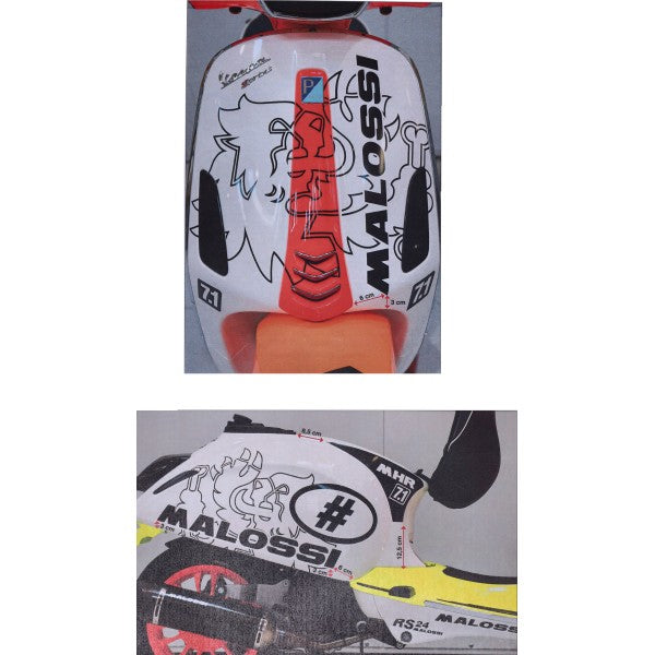 Stickerset Malossi Trophy Racingset Zwart Primavera, Sprint 125 4T, Sprint 150 4T, Sprint 3317672