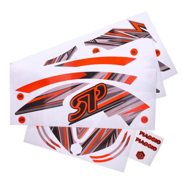 Stickerset GP1 (Alle Piaggio Modellen) Oranje Fluor 16-DELIG Zip 2T, Zip 4T, Zip Sp