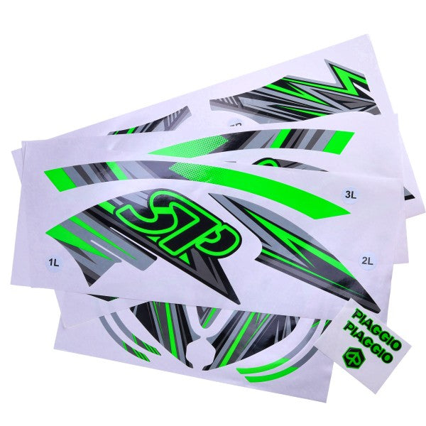 Stickerset GP1 (Alle Piaggio Modellen) Groen Fluor 16-DELIG Zip 2T, Zip 4T