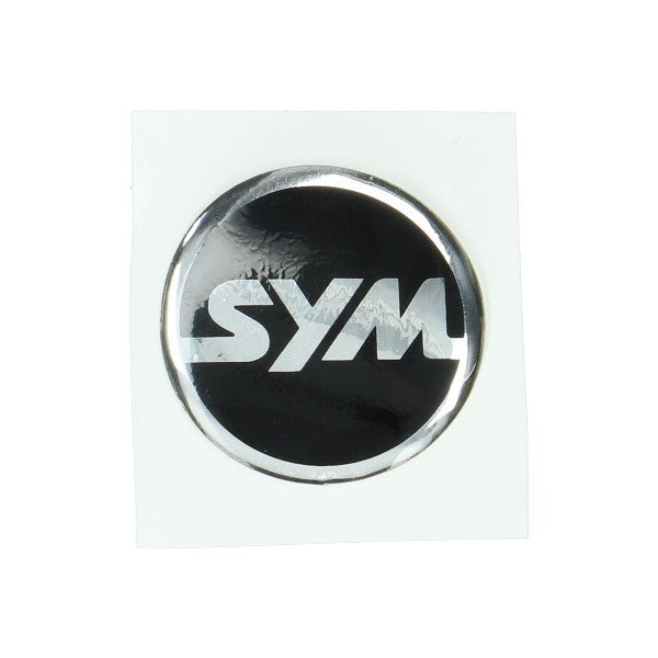 Sticker SYM Logo Rond 40mm Zwart/chroom