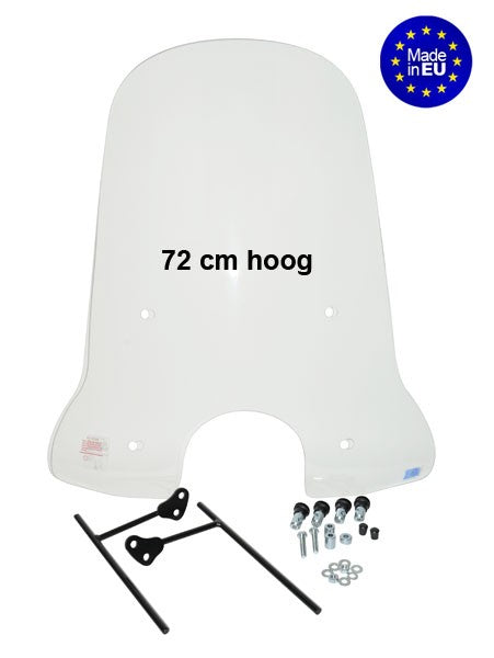 Windscherm Regia met Bevestigingsset Hoog (Made In EU) AGM Swan/ RIVA2/TRES 72cm Helder Btc, BTC Milano, Turbho RP-50