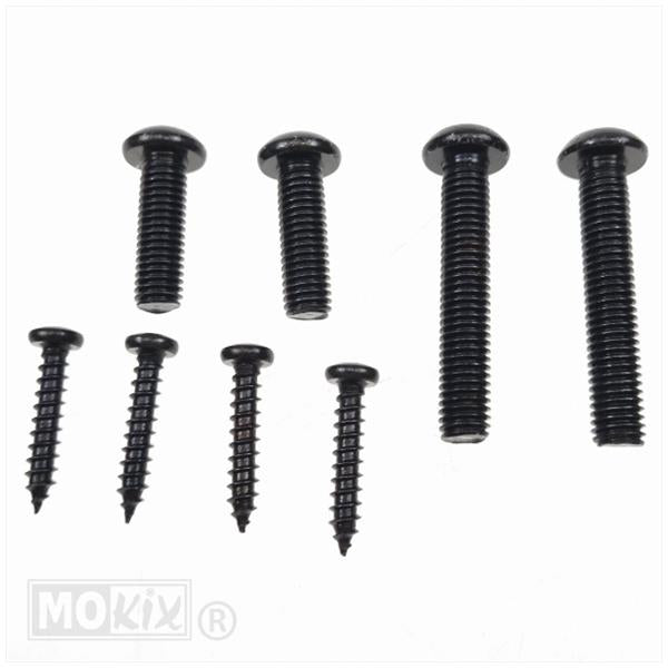 Montage Schroefset Windscherm KXM Zwart – China LX / AGM VX50 / BTC Riva / BTC Felice – Complete Set