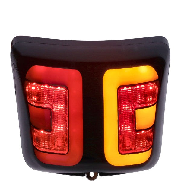 Achterlicht POWER1 LED E-keur + Raw Tube Glans Zwart Smoke Gtv, Gts 125cc, Gts 250cc, Gts Alle Mod., Gts Super 300cc