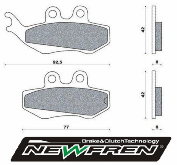 Remblokset Newfren voor Dna, Dna 180cc, DT50LC, RS1, RS1999, Runner 180cc, Runner Pro, Rx, Tzr, Xsm, Xtm FD0195