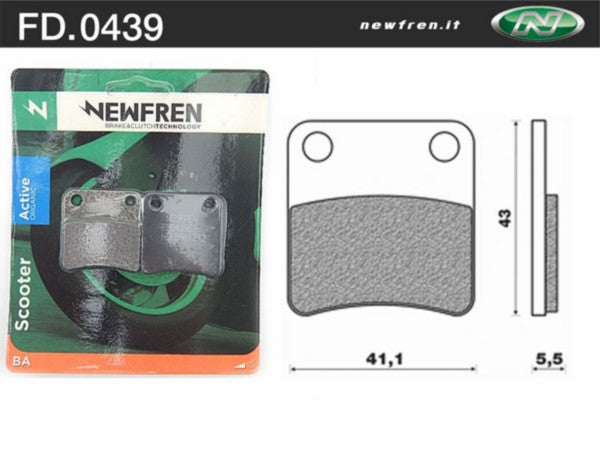 Remblokset Newfren Handrem BMW C Sport 650 Ie 4T LC (Euro 4) VA2016, MP3 500cc, MP3-125CC, MP3-250CC, MP3-350CC, Beverly, Fuoco, GP800, MP3-300CC, MP3-400CC FD0439