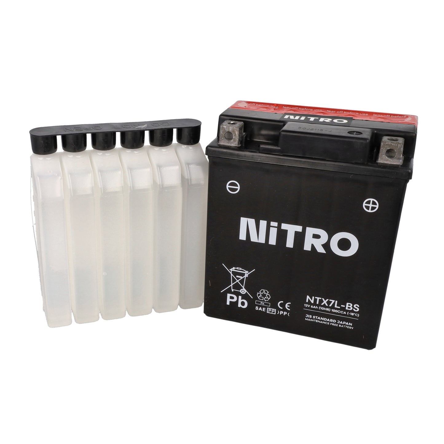 Accu Nitro NTX7L-BS / YTX7L-BS – 12V 6Ah Vespa Sprint / Zip (iGet / 4T 3V)