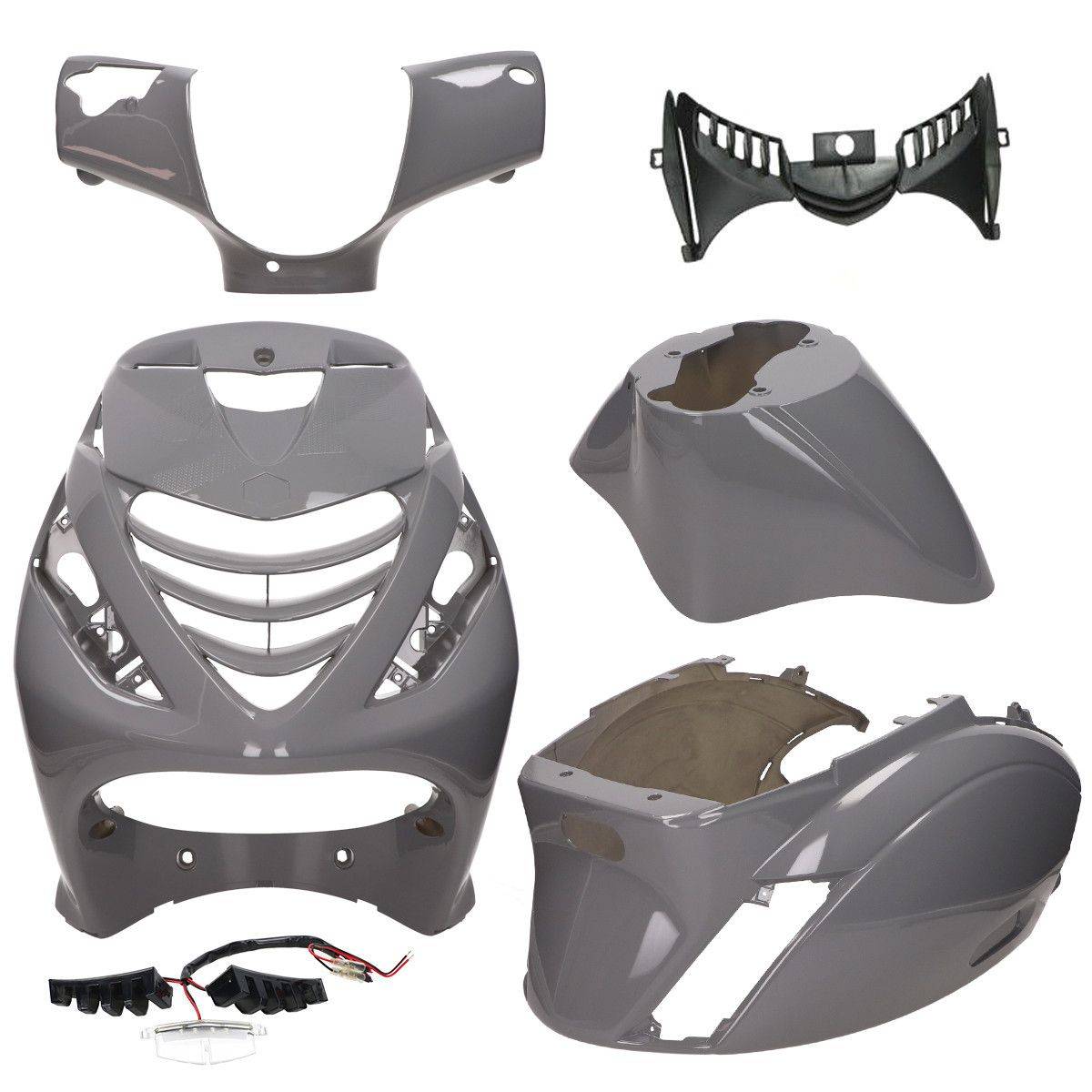 SP kappenset Piaggio Zip 2000 Nardo Grey 6-delig + Grill verlichting