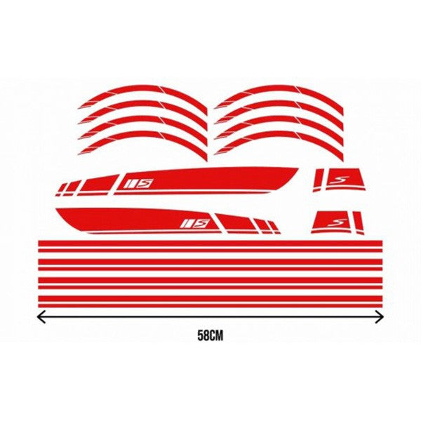 Stickerset Sport AMG Vespa Sprint / Primavera Rood 16-Delig