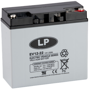 Accu Landport VRLA AGM EV12-22 accu (12V, 22Ah, 190A)